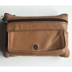 Pung med knap lomme skind