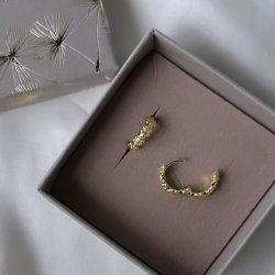 Hoops LOTS OF FLOWERS 13 mm Forgyldt Slv