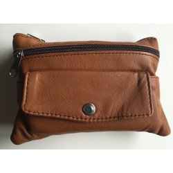Pung med knap lomme skind