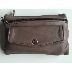 Pung med knap lomme skind