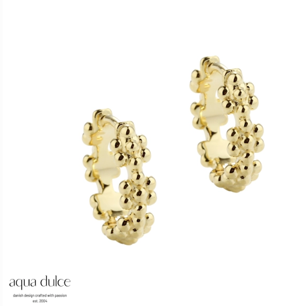 Hoops LOTS OF FLOWERS 13 mm Forgyldt Slv