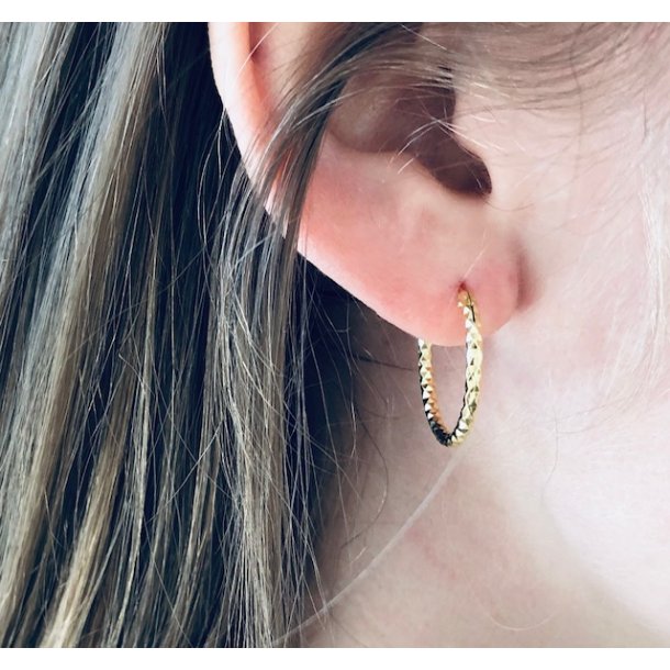 Hoops diamond cut forgyldt