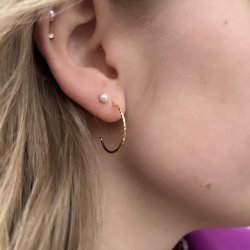 Hoops DIAMOND CUT 20 mm Forgyldt slv