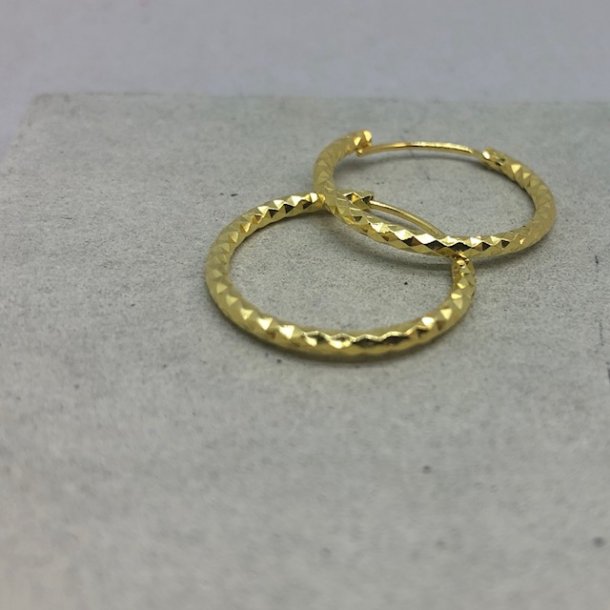 Hoops diamond cut forgyldt