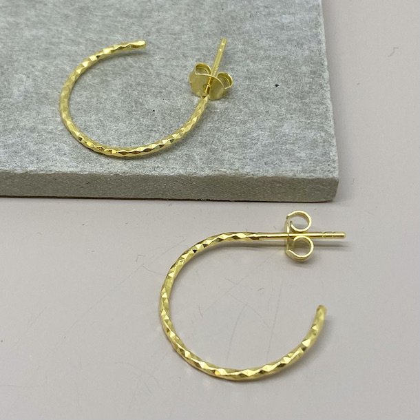 Hoops DIAMOND CUT 20 mm Forgyldt slv