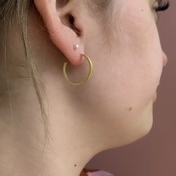 HOOPS SAND MEDIUM Forgyldt slv