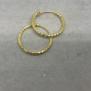 Hoops diamond cut forgyldt