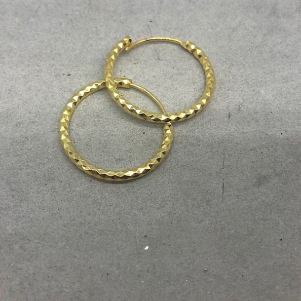 Hoops diamond cut forgyldt