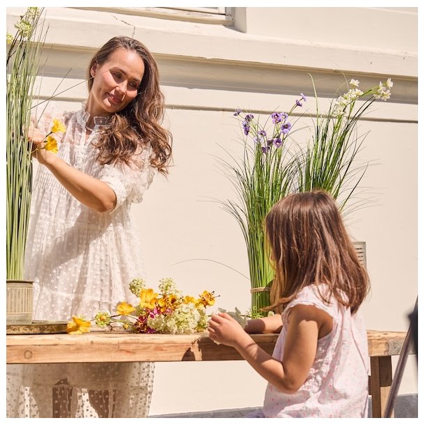 Gr�s med blomst - udend�rs H 76 cm