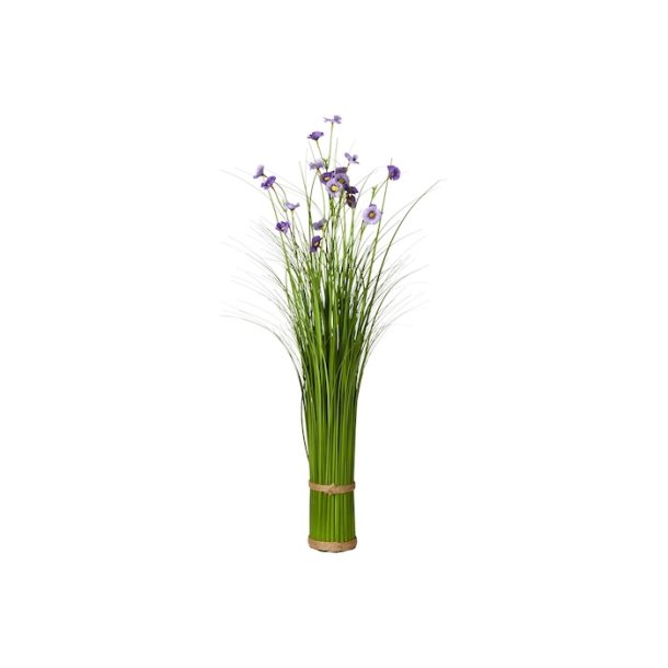 Gr�s med blomst lilla - udend�rs H 76 cm
