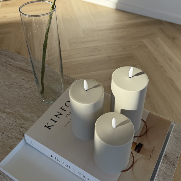 Udend�rs LED bloklys i s�t af 3 m. fjernbetjening