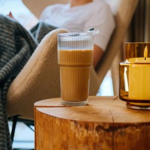 Glaskop med l�g og suger�r 550 ml - 4 pak