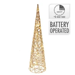 Juletr� guld med lys - 60CM