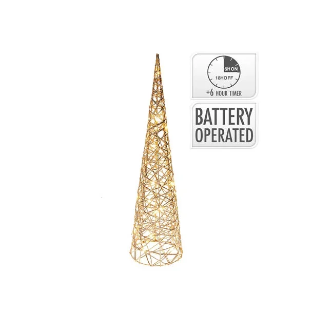 Juletr� guld med lys - 60CM