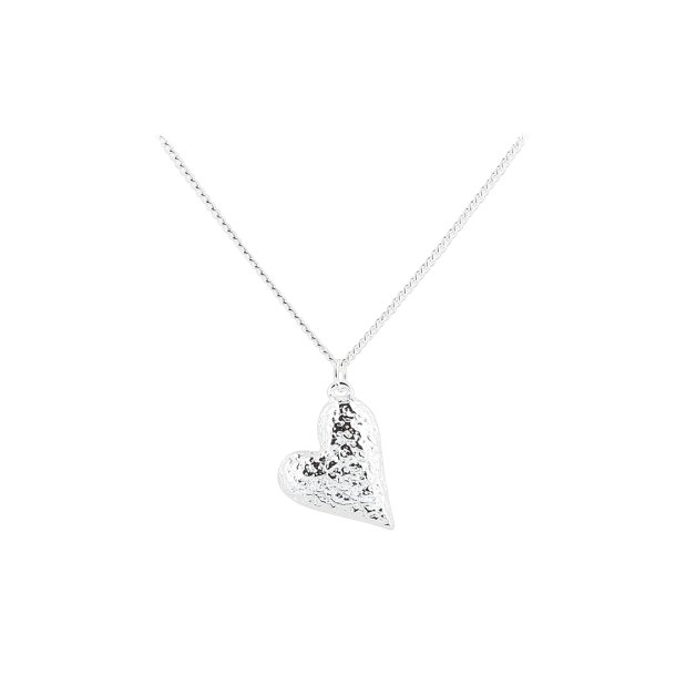 Halskde hjerte LOVE ME  Slv