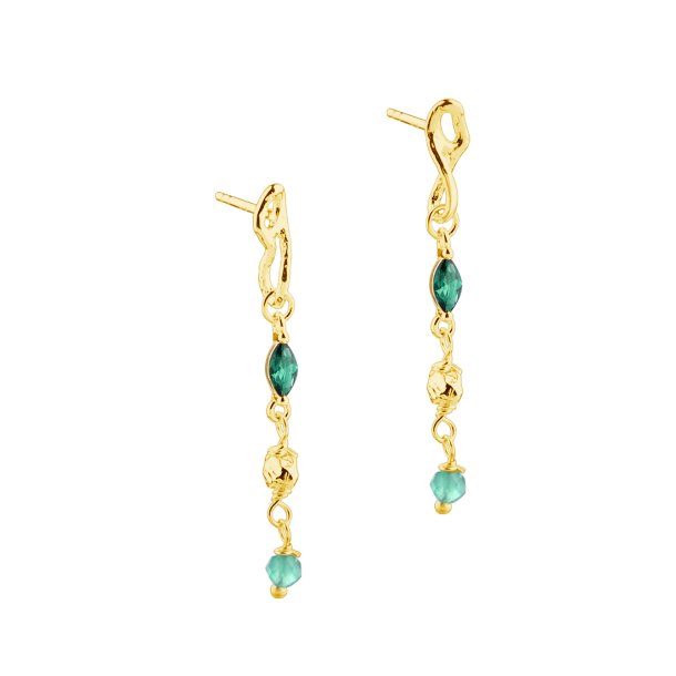 rering lang GREEN GARDEN  Forgyldt Slv