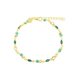 Armbnd GREEN GARDEN Forgyldt Slv