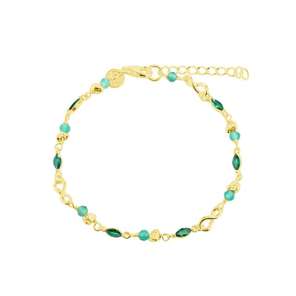 Armbnd GREEN GARDEN Forgyldt Slv