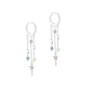 Hoops STELLA BLUE Sterling slv