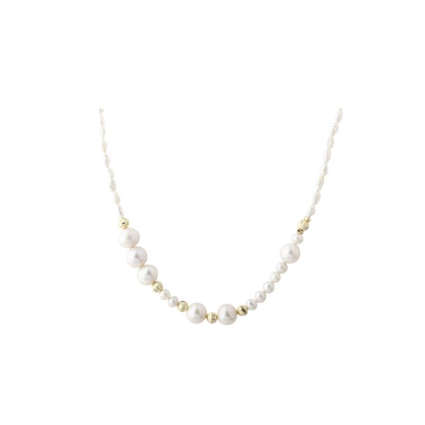 Halskde LINE PEARL Halskde forgyldt slv