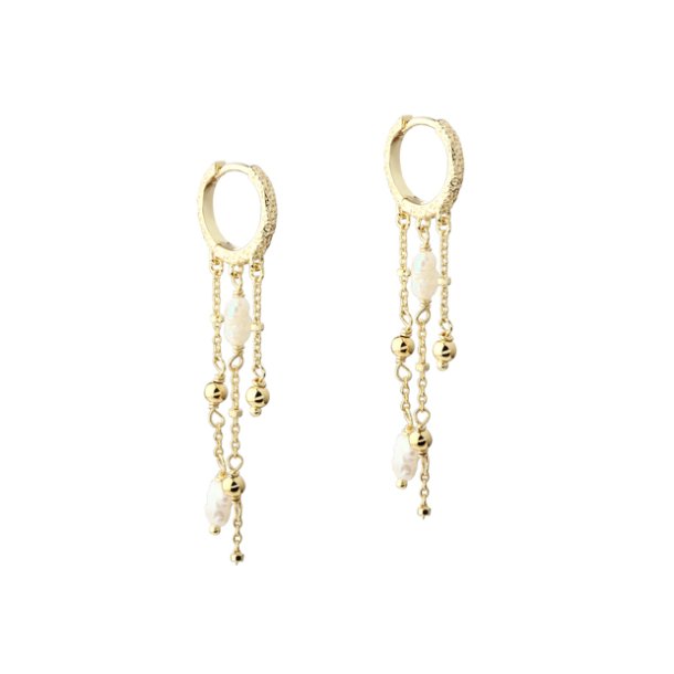 HOOP LUNELLA PEARL HOOP forgyldt slv