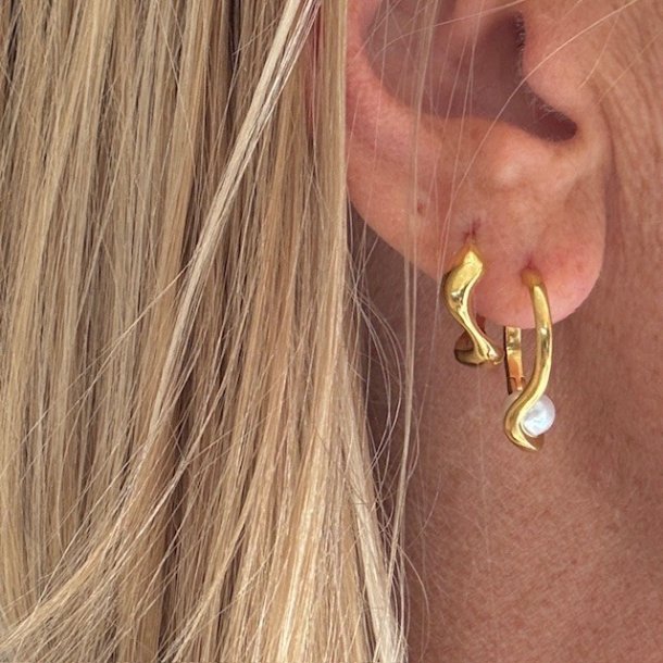 HOOP WAVE CLICK forgyldt slv