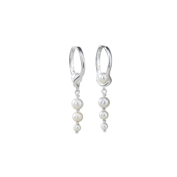 HOOP PEARL CLICK LONG slv