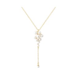 Halsk�de LUNA CLUSTER 45 + 3 CM. - Forgyldt S�lv