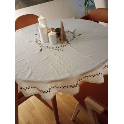 Bord dug vinter rund 150 cm White