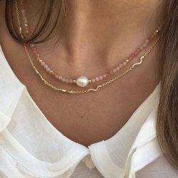 Halskde CURVA Halskde forgyldt slv