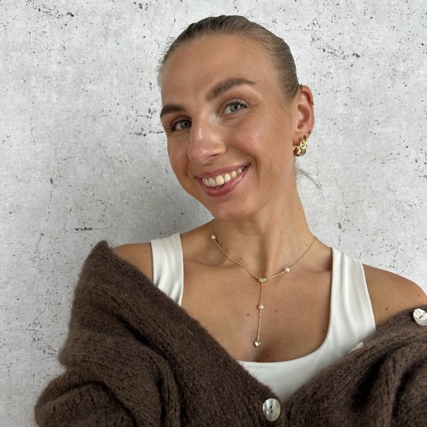 Halskde KARLA Y-Halskde forgyldt slv