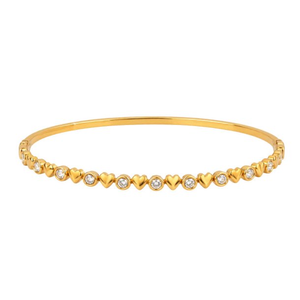BANGLE STELLAR HEART - Guldbelagt Vandfast