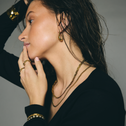 Halsk�de Braided - Forgyldt vandfast 