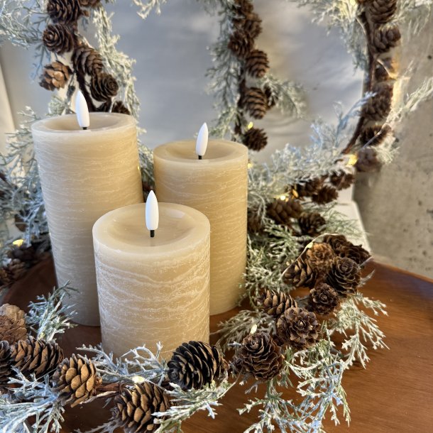 Rustik LED bloklys i st af 3