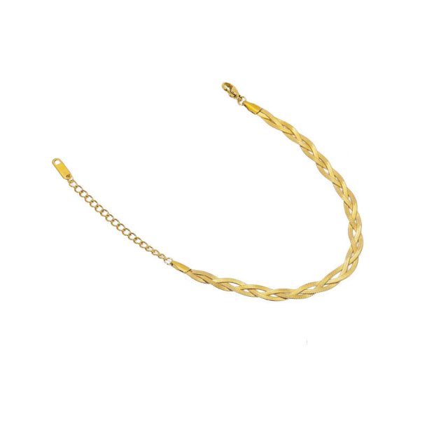 Armb�nd Braided - Forgyldt vandfast 