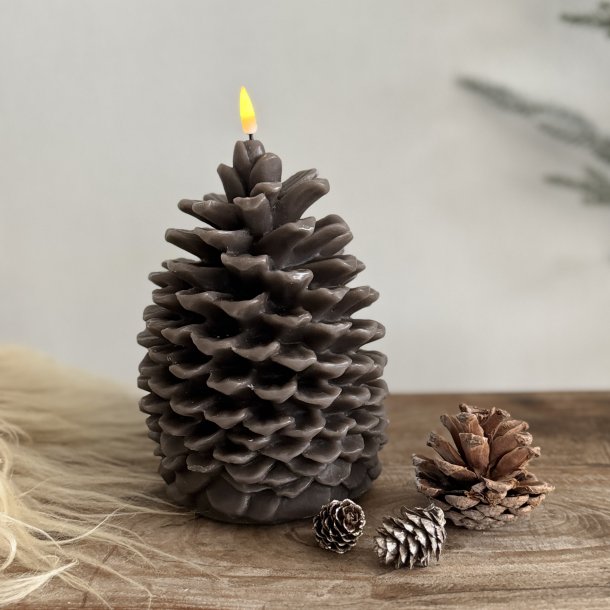 LED lys kogle H 18 cm brun