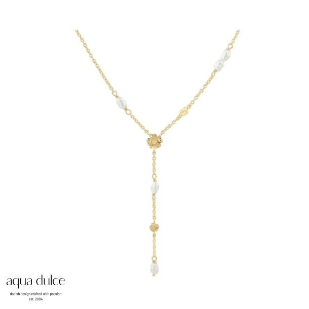 CLOVER Y-NECKLACE forgyldt