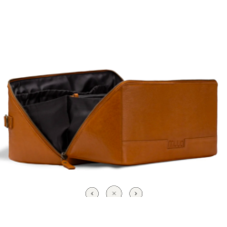 Cleo midi strikketaske / toilettaske Skind