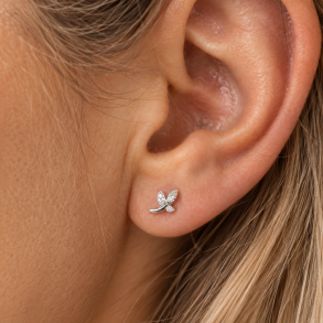 Sm� �restikker LEAFY Sterling S�lv