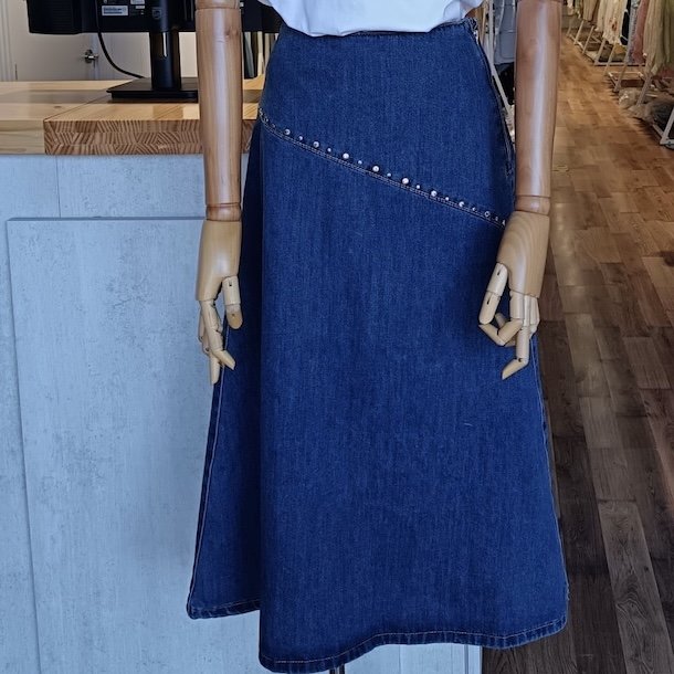 Denim nederdel A-shape str S-XL