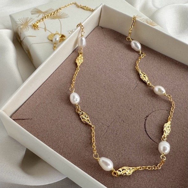 Halskde MILENA  Forgyldt Slv