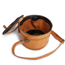 Enturn stor strikketaske skind