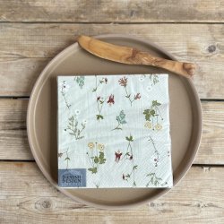 Servietter blomt - strib 3-lags