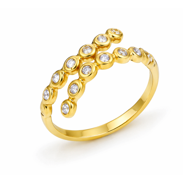 Fingerring Claire Dual - Guldbelagt vandfast 