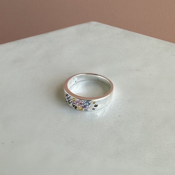 Fingerring Pastel Stardust sterling slv