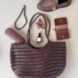 Skuldertaske flettet Skind 