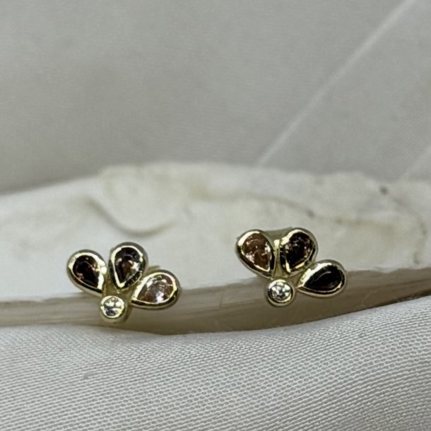 reringe NORA FLOWER BROWN - Forgyldt