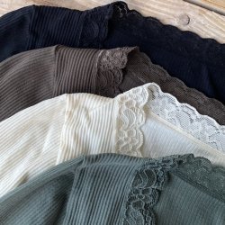 Frida rib Top lange rmer microfiber S-XXL