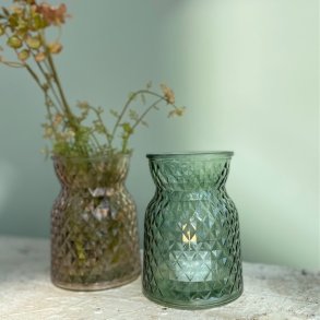 Fyrfadsstage rombe glas