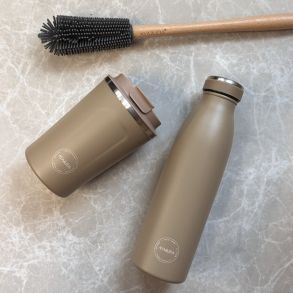 Gavest termo drikkeflaske + 2gocup + flaskebrste 3 dele flere farver